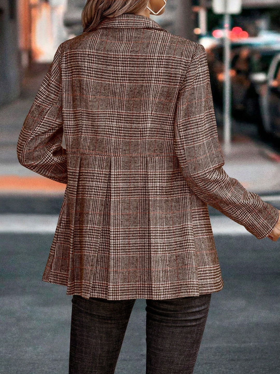 Drune | Blazer mit Revers und Knopfverschluss im Karomuster