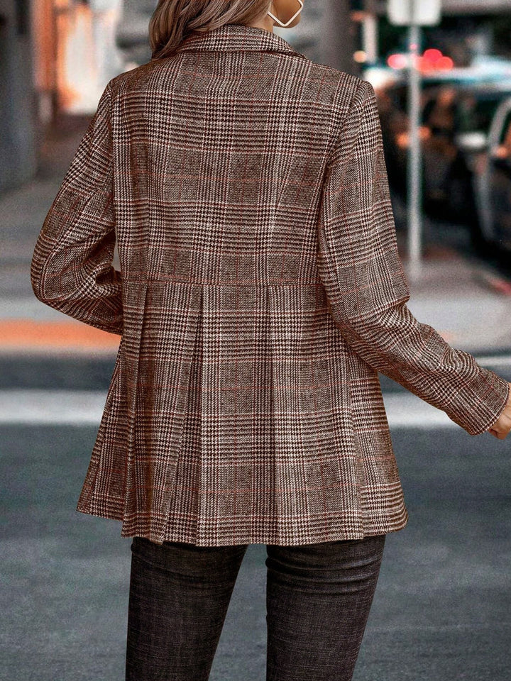 Drune | Blazer mit Revers und Knopfverschluss im Karomuster