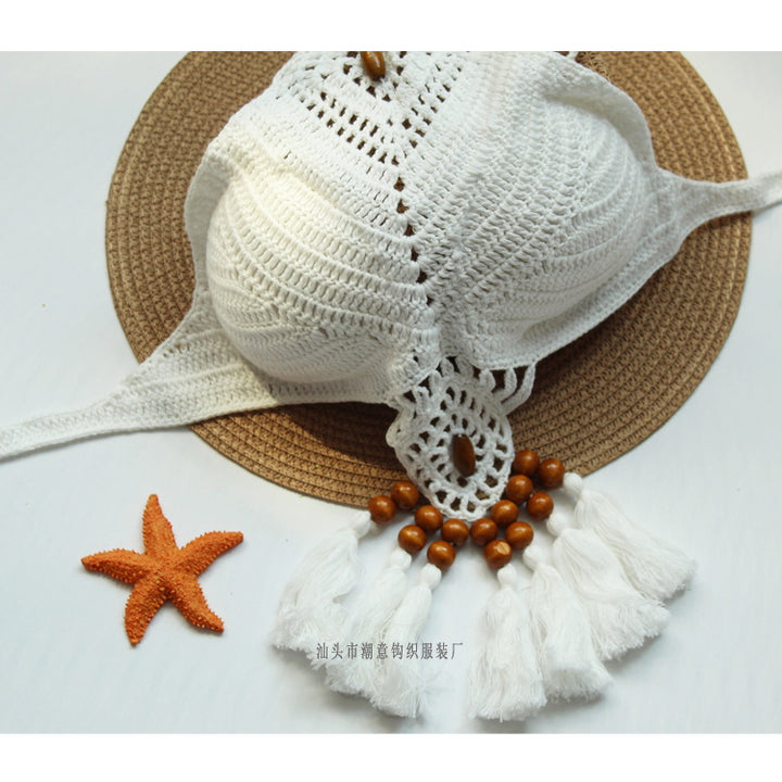 Damen Häkel-Bikini-Set mit einzigartigem Design und Quasten Drune