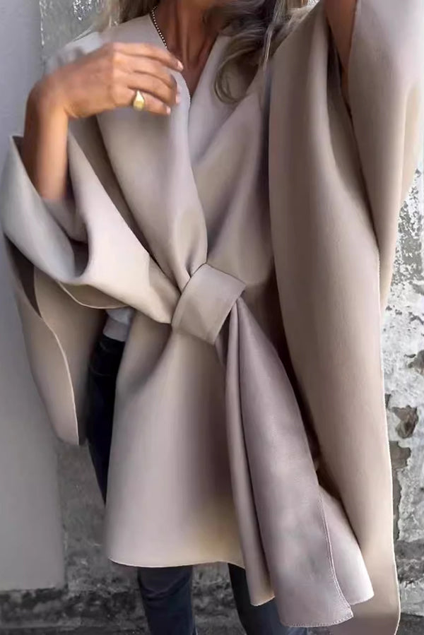 Drune | Cozy, loose V-neck stole cape jacket
