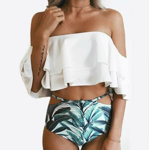 Damen Off-Shoulder Badeset mit Cut-Out-Details Drune