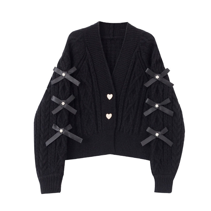 Drune | Modischer Strick-Cardigan mit Schleifen-Details