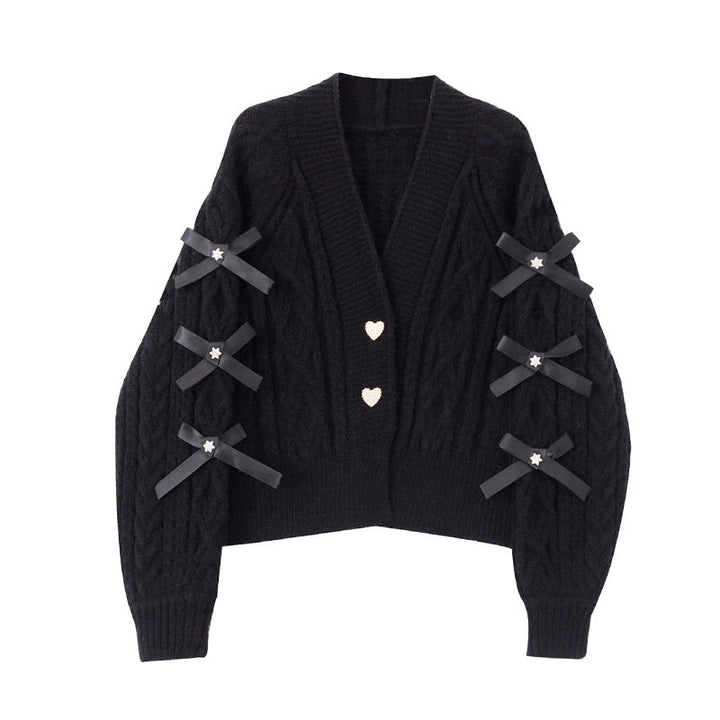 Drune | Modischer Strick-Cardigan mit Schleifen-Details