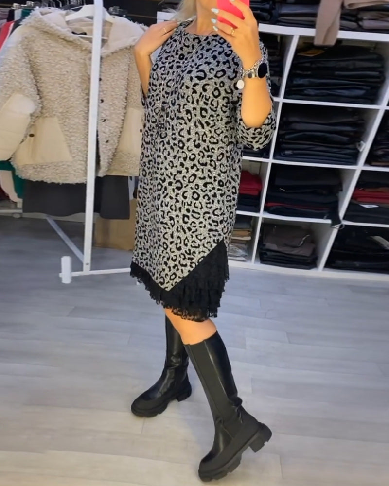 Drune | Stilvolles Kleid mit Leopardenmuster