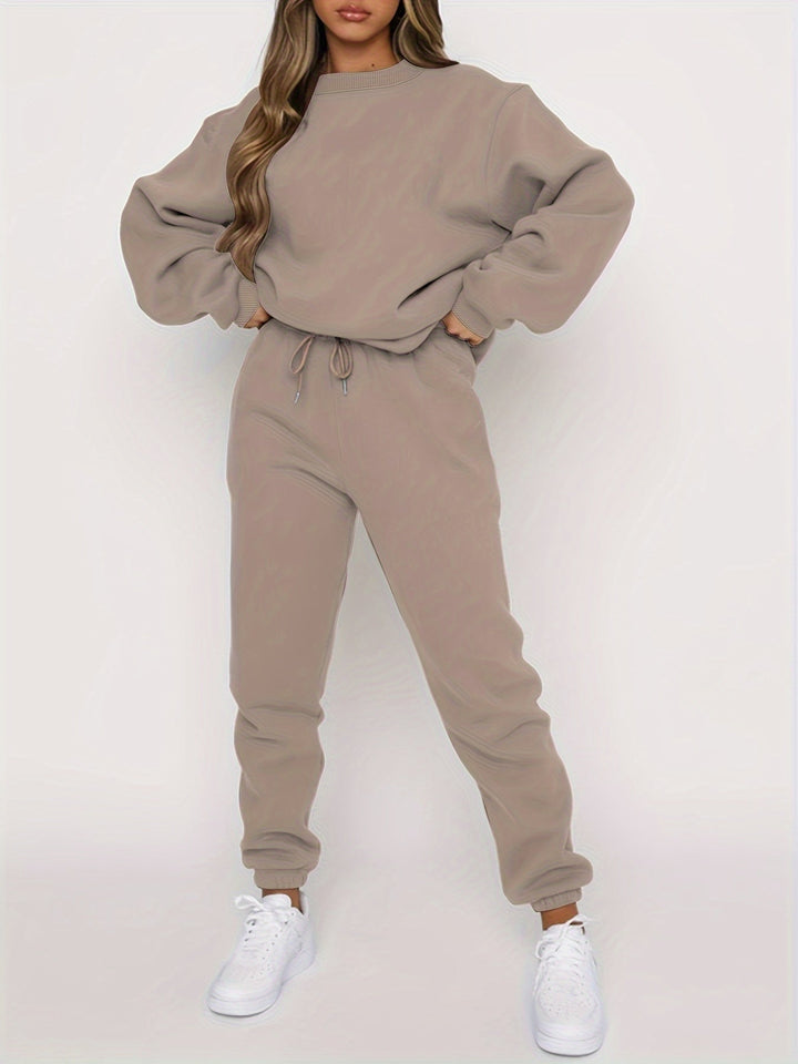 Drune | Jogging Set - Oversized Sweatshirt & Hochtaillierte Jogger - Weich & Bequem
