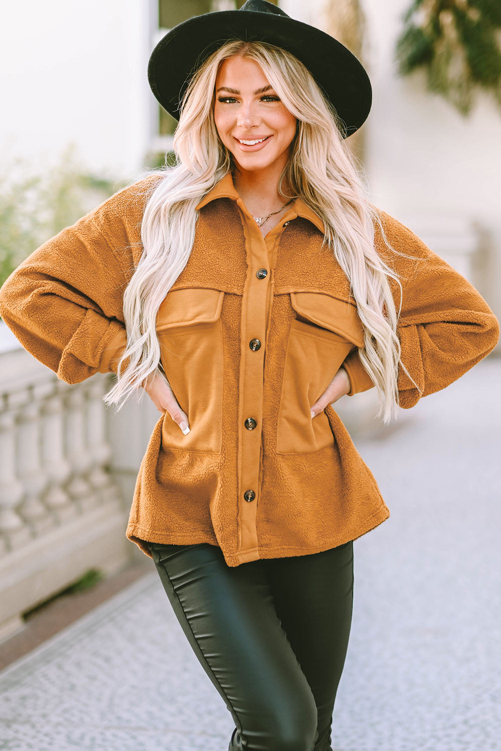 Drune | Weiche Teddyjacke mit Großen Taschen Polyester Warm und Modern
