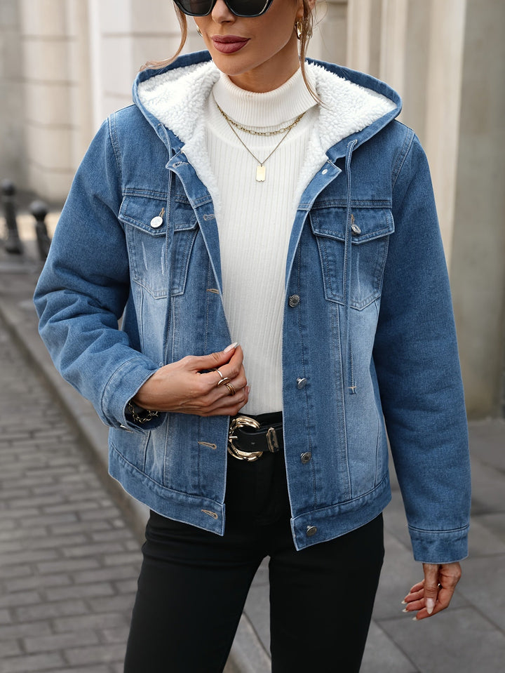 Drune | Denimjacke mit Sherpa-futter und Kapuze Baumwolle/polyester Warm und Modern