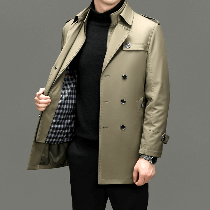 Drune | Herren Doppelreiher Trenchcoat