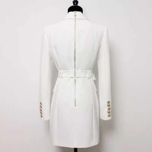 Drune | Doppelreiher Blazer Kleid - Goldene Knopfakzente - Maßgeschneiderte Eleganz - Vielseitiger Stil