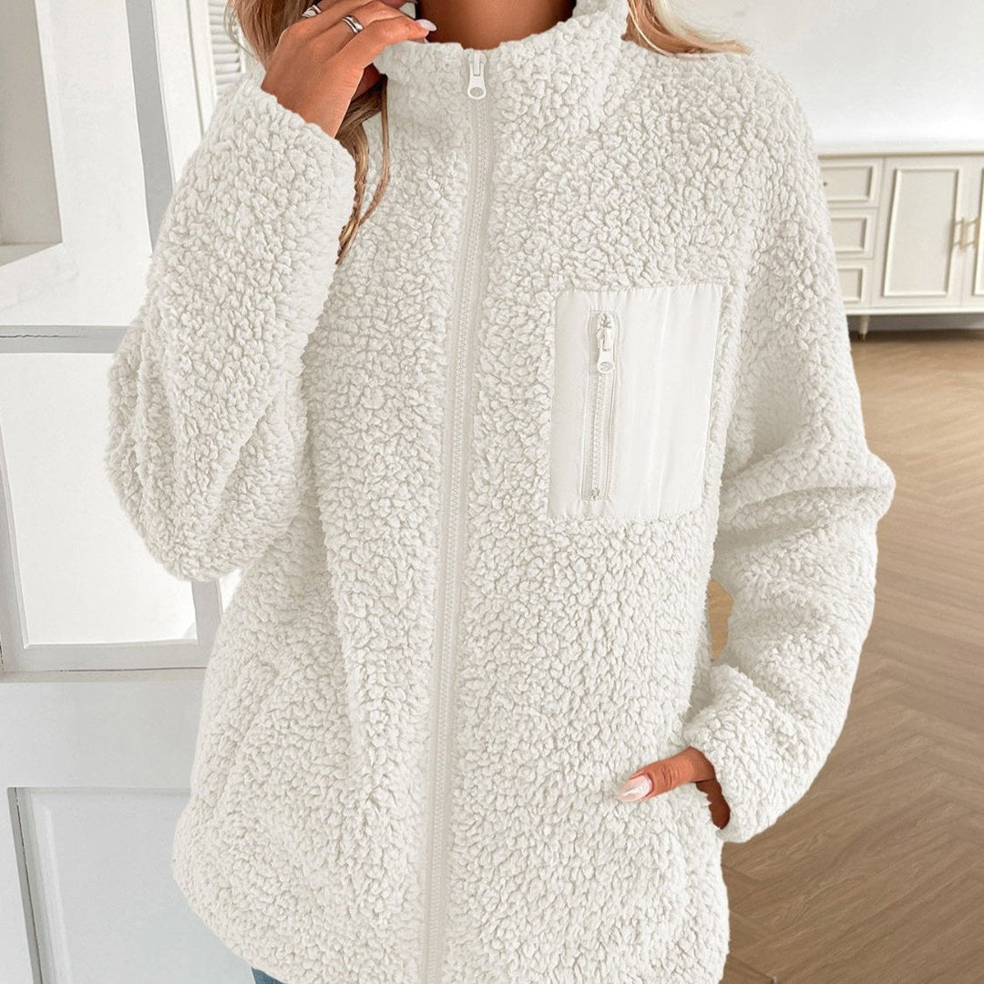 Drune | Lässige Winter Zip-Up Fuzzy Jacke für Damen