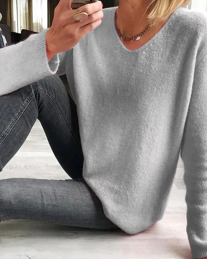 Drune | Einfacher Glatter Pullover mit Langen Ärmeln