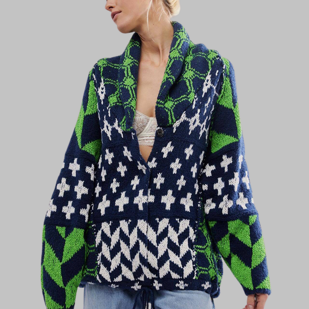 Drune | weiche Jacke mit modernen geometrischen Mustern