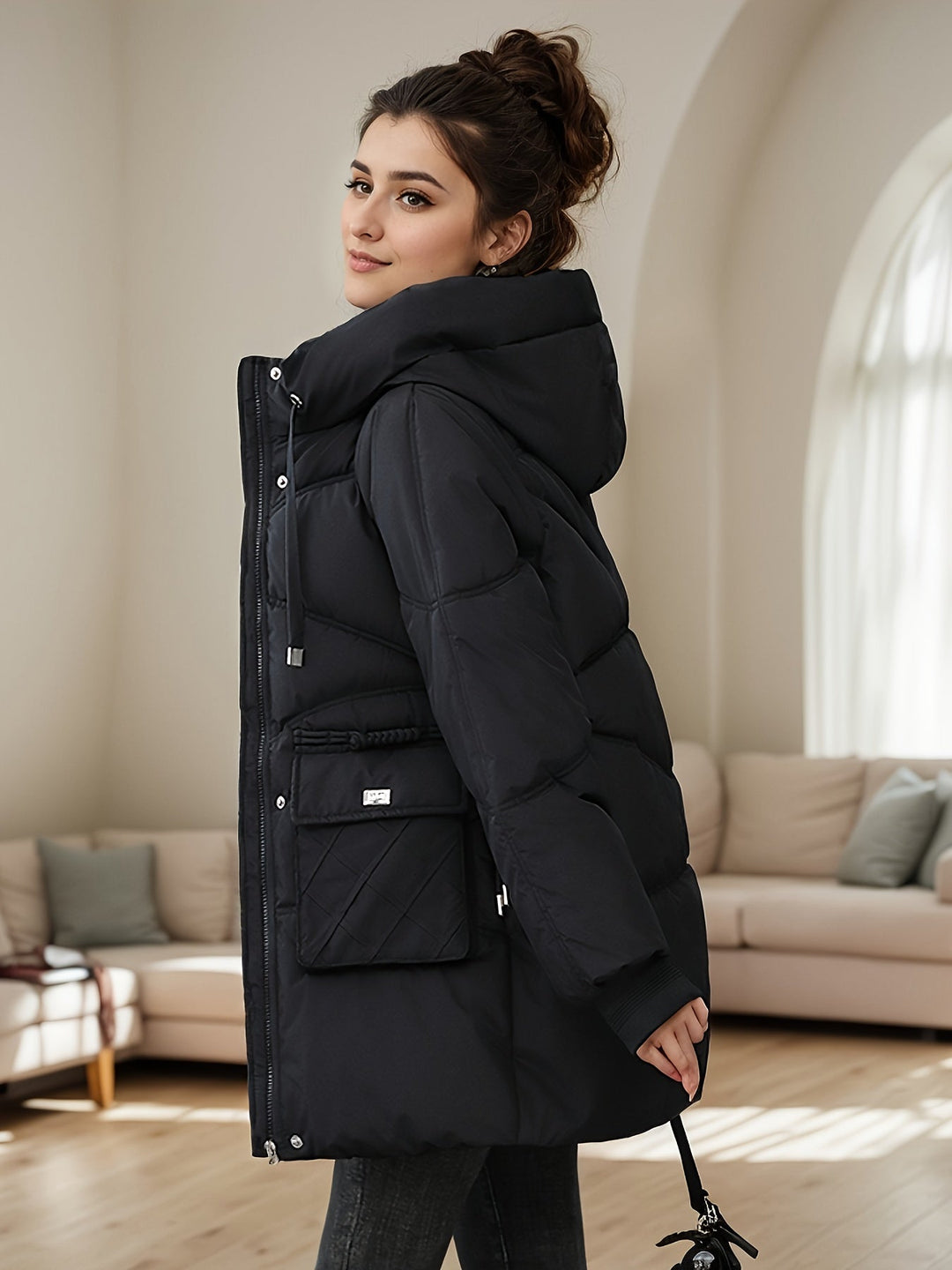 Drune | mittellange Puffer Winterjacke für Damen - Perfekt für Outdoor-Aktivitäten
