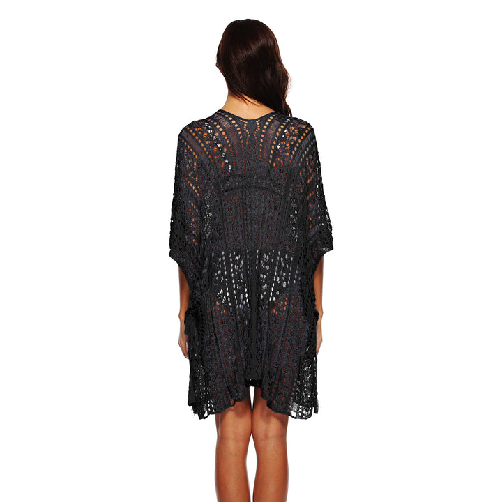 Damen lässiger Häkel-Kaftan mit stilvollem V-Ausschnitt Drune