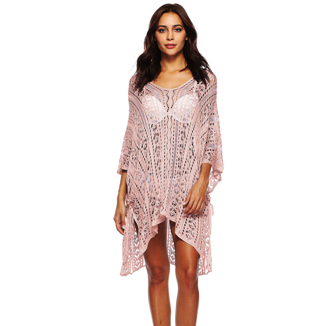 Damen lässiger Häkel-Kaftan mit stilvollem V-Ausschnitt Drune