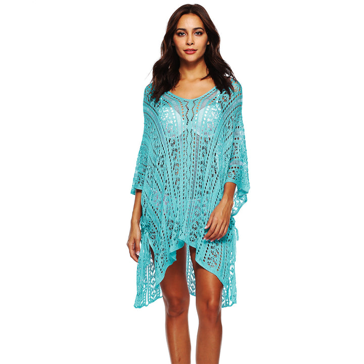 Damen lässiger Häkel-Kaftan mit stilvollem V-Ausschnitt Drune