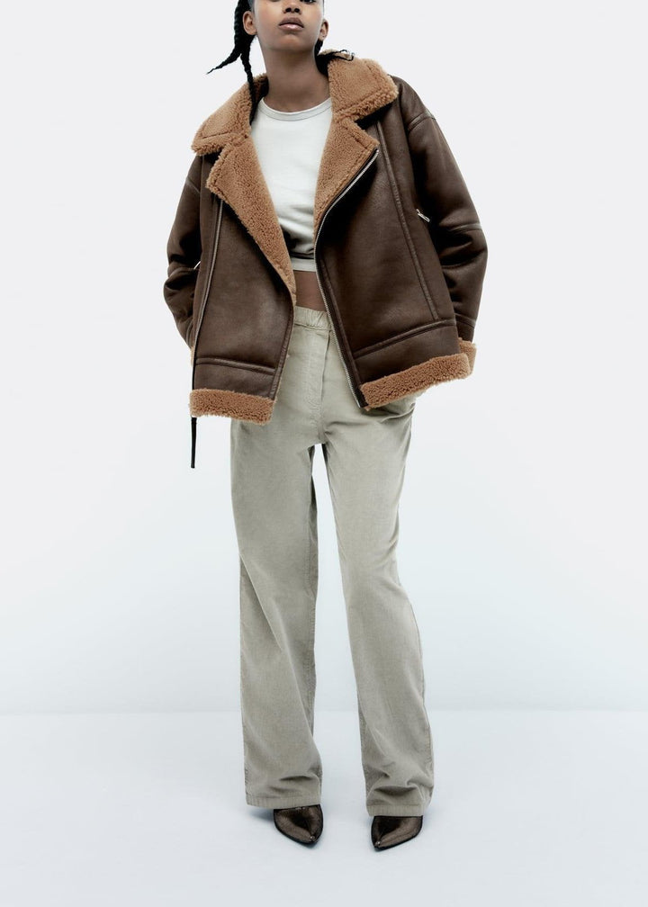 Drune | Fellbesetzte Revers-Fliegerjacke