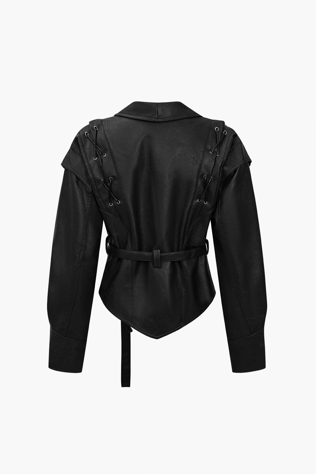 Drune | Leder Krawattenfront Überknopfjacke