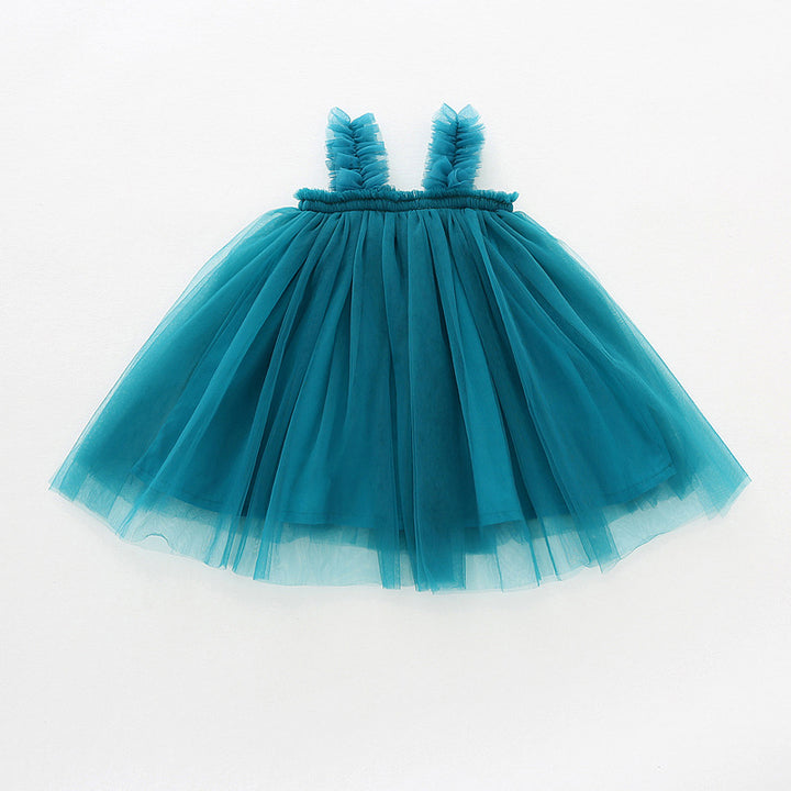 Mädchen Tüll Twirl Kleid mit Rüschen-Trägern Drune