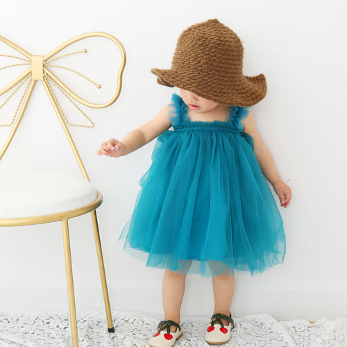 Mädchen Tüll Twirl Kleid mit Rüschen-Trägern Drune