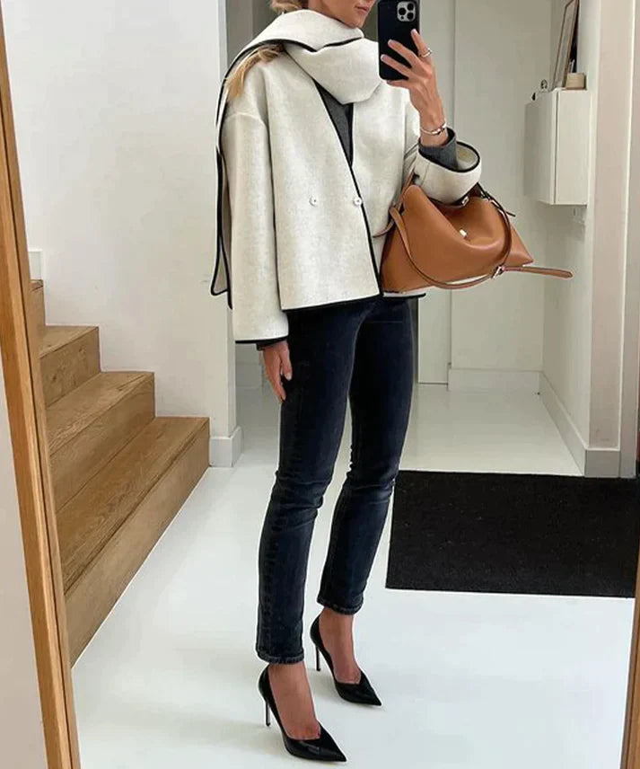 Drune | Stil Kurzer Mantel mit Schal