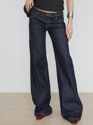 Drune | Weinlese Niedrige Taille Boyfriend Jeans