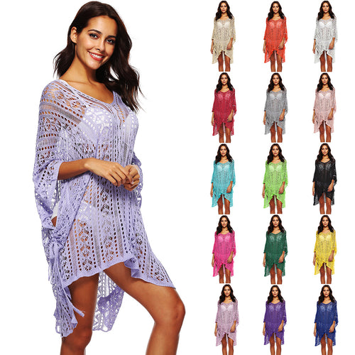 Damen lässiger Häkel-Kaftan mit stilvollem V-Ausschnitt Drune