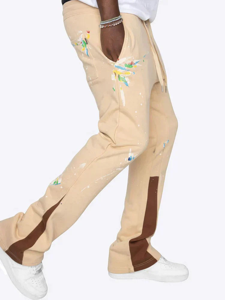 Drune | Farbspritzer Flare Sweatpants