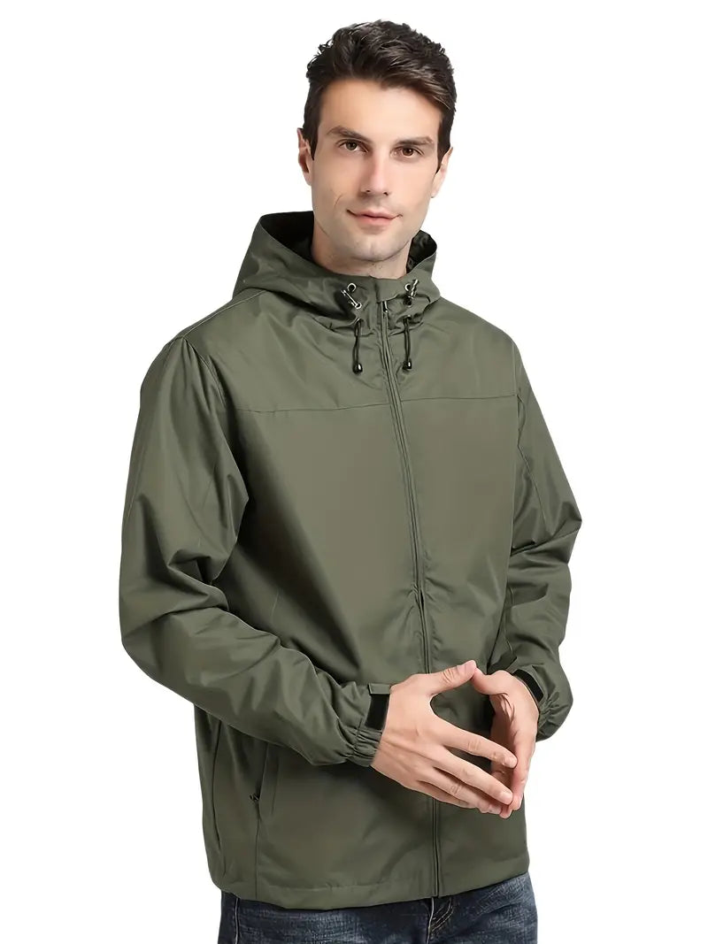 Drune | Herren Stilvolle Kapuzen-Windjacke - Wasserdichtes Design