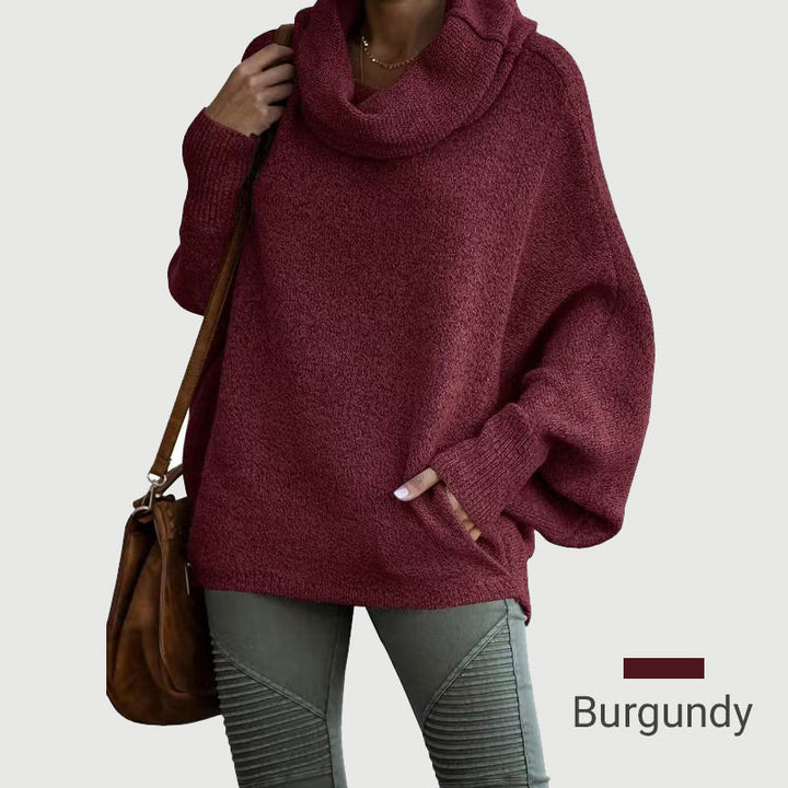Drune | Cozy batwing sweater with waterfall neckline and pockets