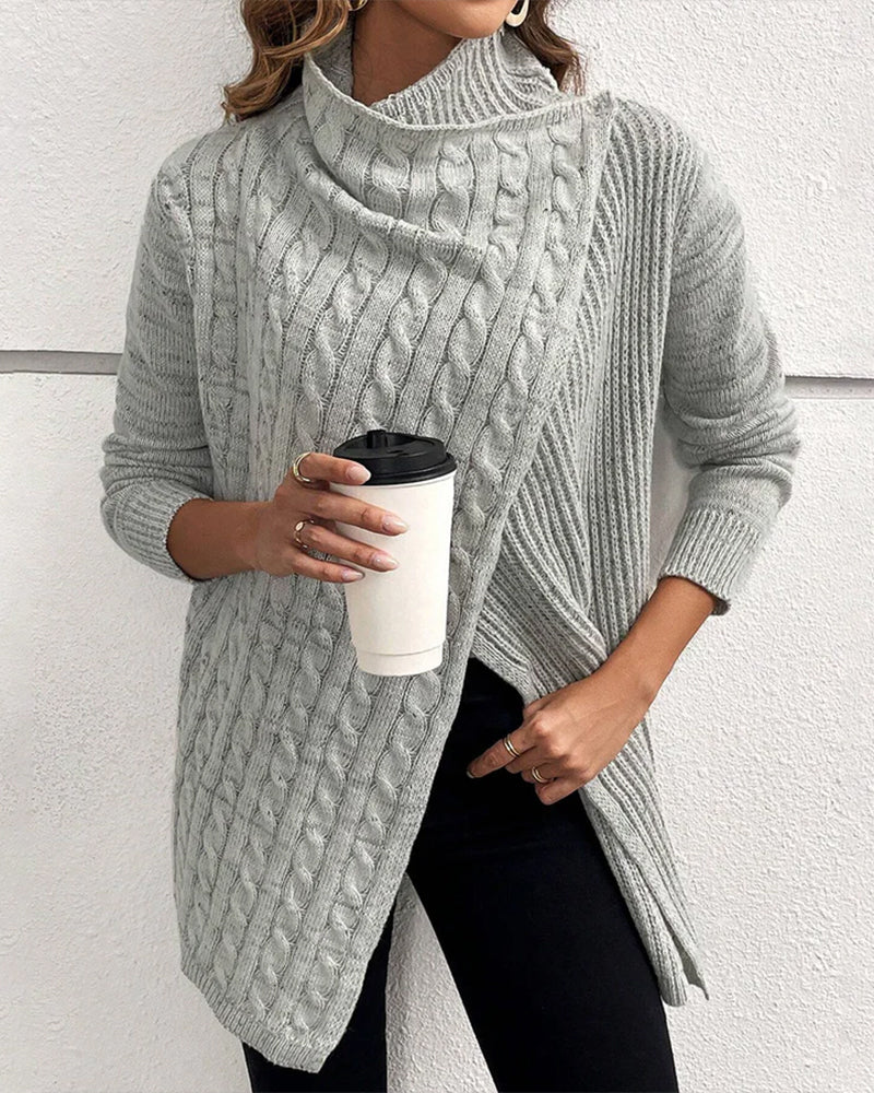 Drune | Lässiger Einfarbiger Pullover mit Schlitz