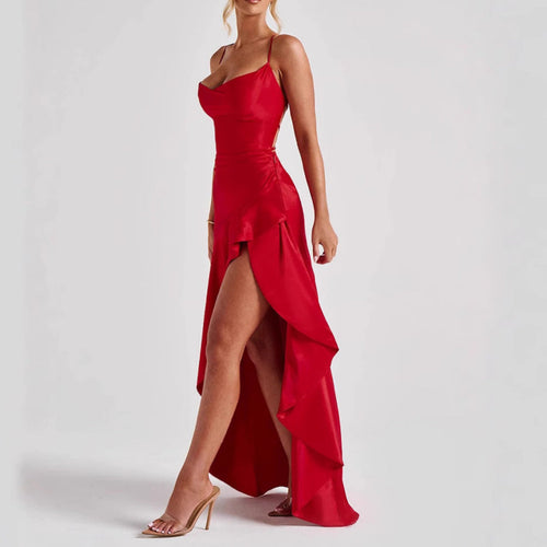 Drune | Rückenauschnitt Rüschen Unregelmäßiges Kleid