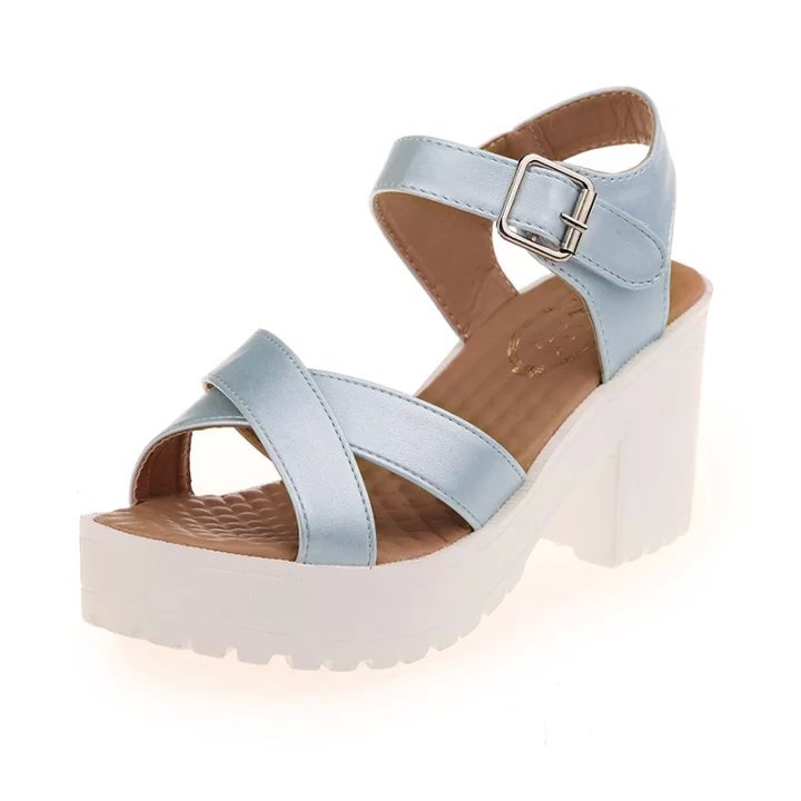 Damen nan Sandalette mit gepolstertem Wabenfußbett, gekreuzten Komfortriemen und robuster Profil-Blocksohle Drune