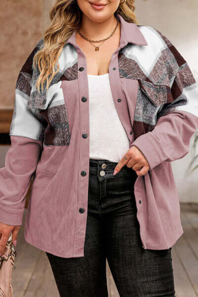 Drune | Plus Size Karos Shacket Jacke für Damen