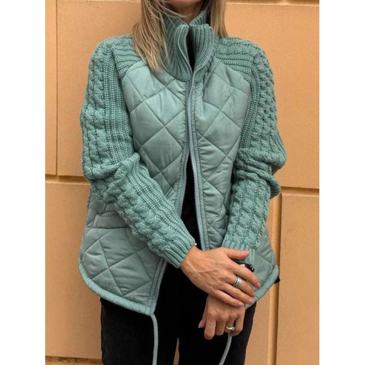 Drune | Cozy quilted jacket with knitted sleeves for women