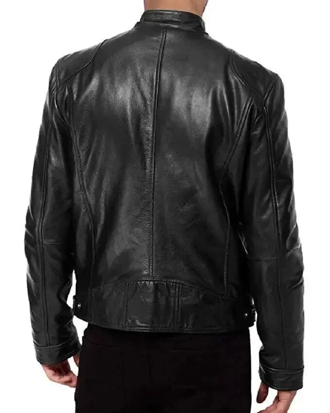 Drune | Robuste Leder-Motorradjacke Bikerjacke für Herren Erwan