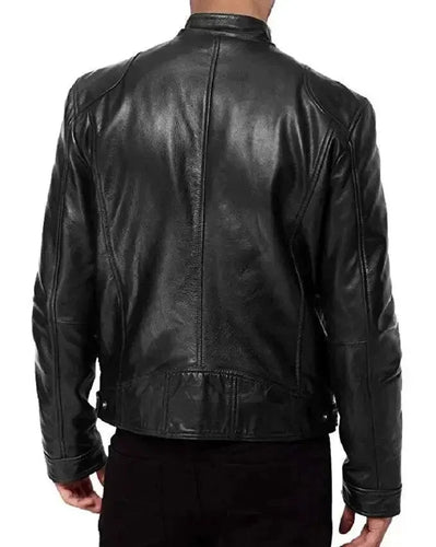 Drune | Robuste Leder-Motorradjacke Bikerjacke für Herren Erwan