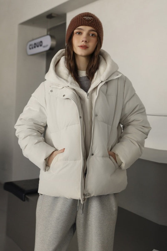 Drune | Fellpaneel gekürzter Pufferjacke
