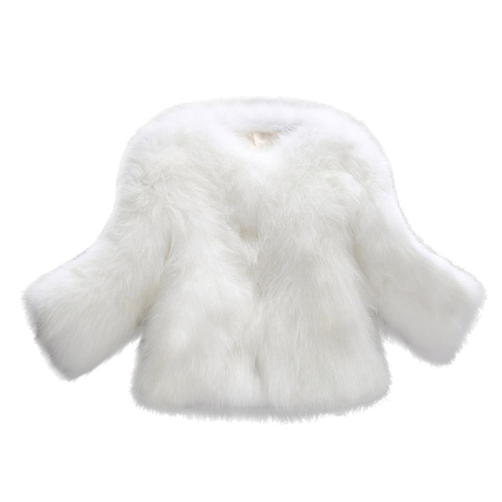 Damen modische Kurzjacke mit voluminösen Ärmeln und weichem Fell Drune