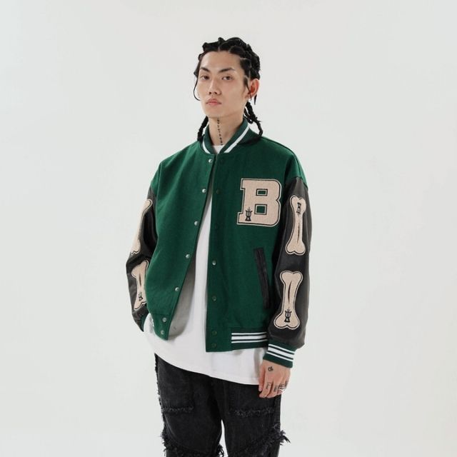 Drune | Varsity Streetwear Bomberjacke mit bestickten Patches