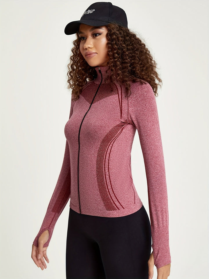 Drune | Sportliche Damen Trainingsjacke mit Langen Ärmeln und Streifendekoration