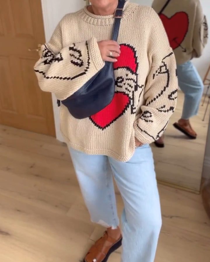Drune | Pullover mit Liebesmuster