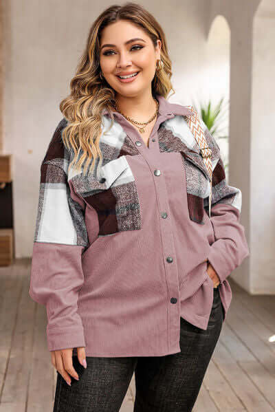Drune | Plus Size Karos Shacket Jacke für Damen