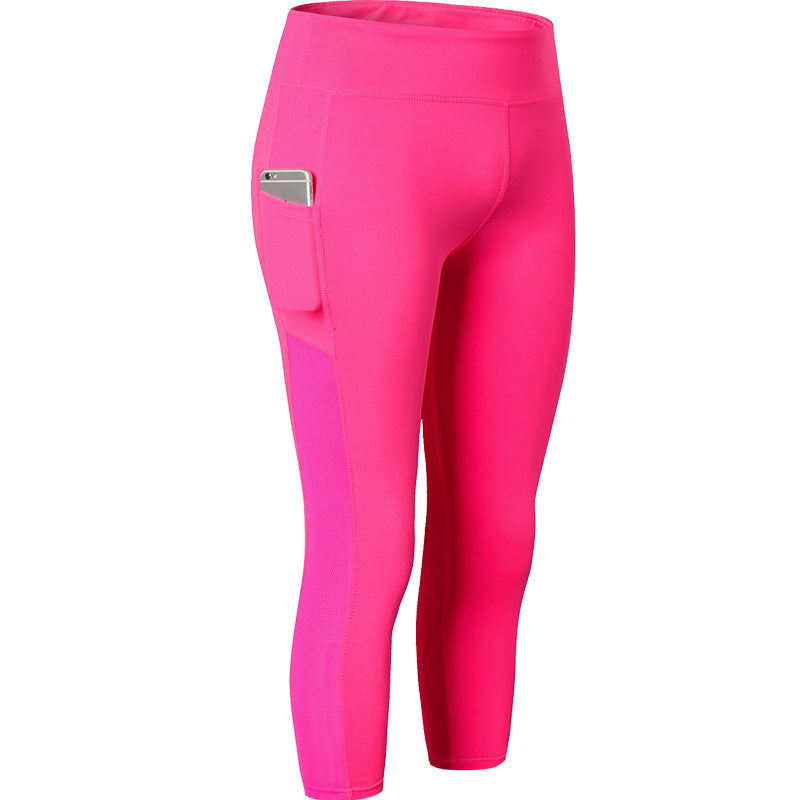 Damen Sportliche Kompressionsleggings mit funktionalen Seitentaschen und hohem Bund Drune