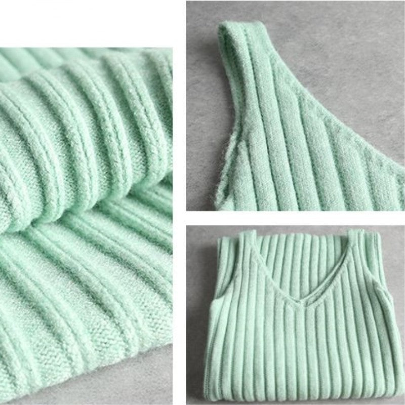 Damen modisches Strickensemble mit bequemem Oversized-Pullover und schmalem Kleid Drune