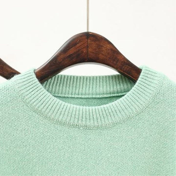 Damen modisches Strickensemble mit bequemem Oversized-Pullover und schmalem Kleid Drune
