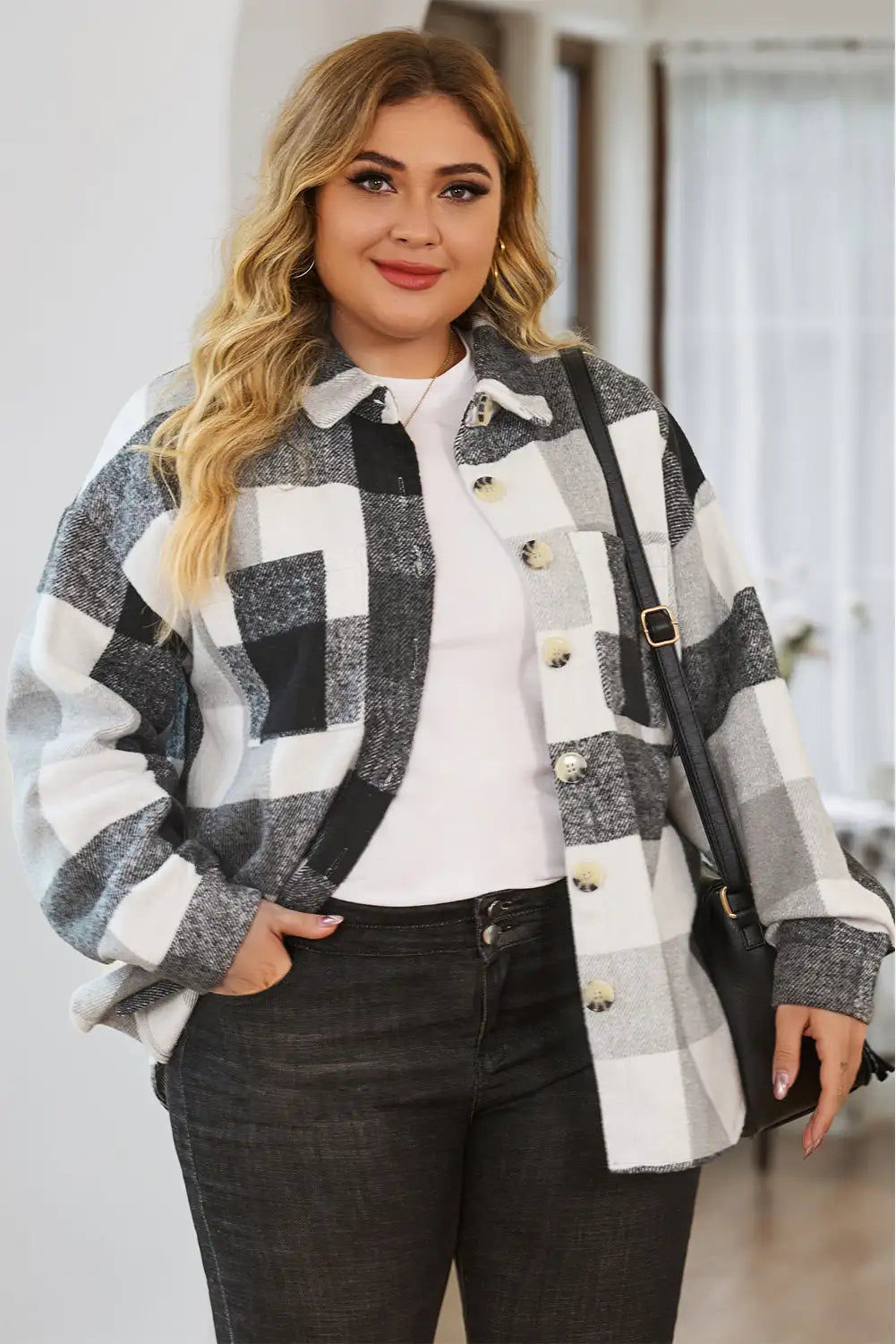 Drune | Kaki karierte Jacke mit Farbfeldern für einen mühelosen Winterstil