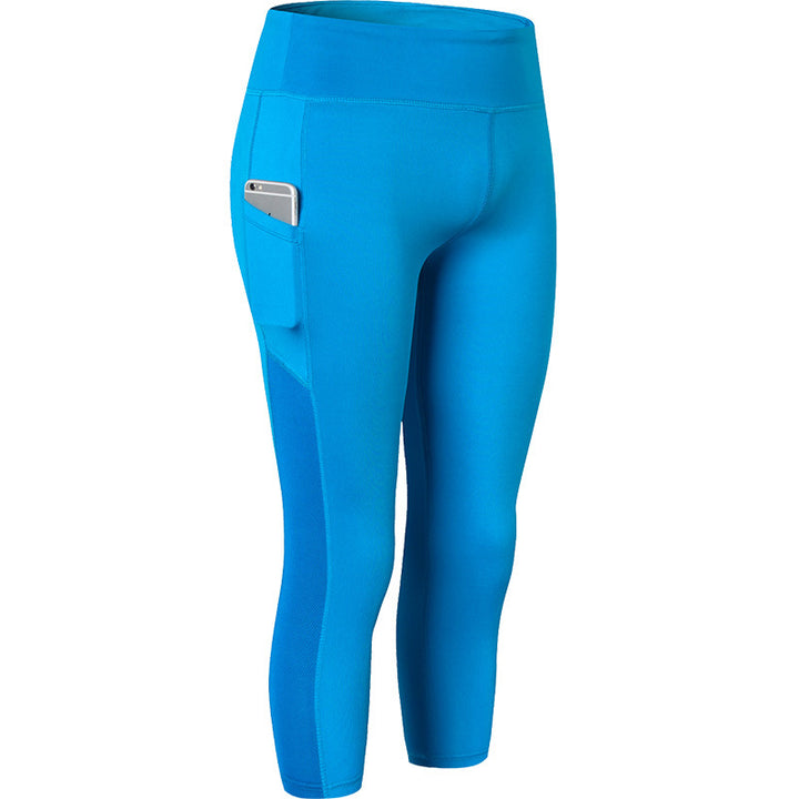 Damen Sportliche Kompressionsleggings mit funktionalen Seitentaschen und hohem Bund Drune
