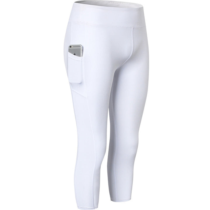 Damen Sportliche Kompressionsleggings mit funktionalen Seitentaschen und hohem Bund Drune