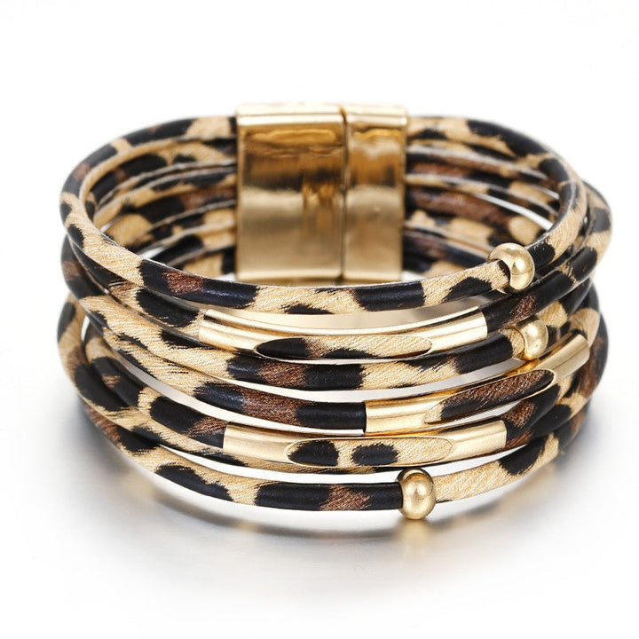 Drune | Leoparden Mehrschichtigem Lederarmband